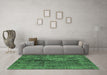 Machine Washable Oriental Green Industrial Area Rugs in a Living Room,, wshurb3246grn