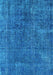 Machine Washable Oriental Light Blue Industrial Rug, wshurb3246lblu