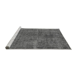 Sideview of Machine Washable Oriental Gray Industrial Rug, wshurb3246gry