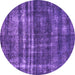 Round Oriental Purple Industrial Rug, urb3247pur