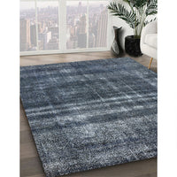 Mid-Century Modern Light Slate Gray Oriental Rug, urb3247