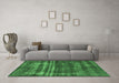 Machine Washable Oriental Emerald Green Industrial Area Rugs in a Living Room,, wshurb3247emgrn