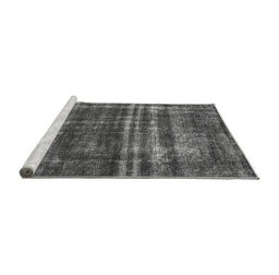 Sideview of Machine Washable Oriental Gray Industrial Rug, wshurb3247gry
