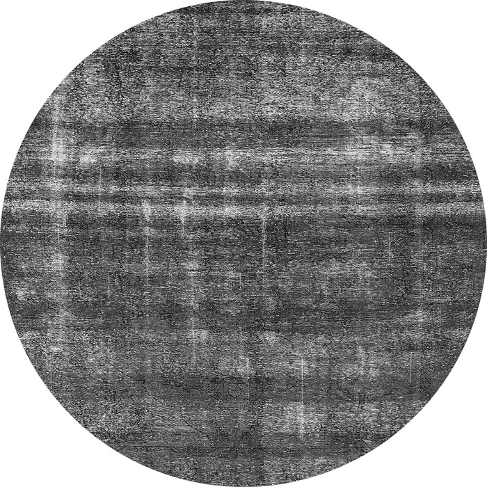 Round Oriental Gray Industrial Rug, urb3247gry