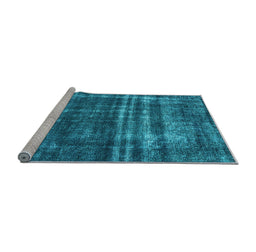 Sideview of Machine Washable Oriental Light Blue Industrial Rug, wshurb3247lblu
