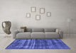 Machine Washable Oriental Blue Industrial Rug in a Living Room, wshurb3247blu