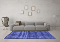 Machine Washable Oriental Blue Industrial Rug, wshurb3247blu