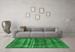 Machine Washable Oriental Green Industrial Area Rugs in a Living Room,, wshurb3247grn