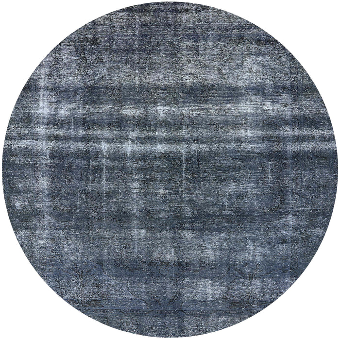 Round Machine Washable Industrial Modern Light Slate Gray Rug, wshurb3247