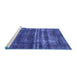 Sideview of Machine Washable Oriental Blue Industrial Rug, wshurb3247blu