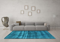 Machine Washable Oriental Light Blue Industrial Rug, wshurb3247lblu