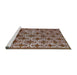 Sideview of Machine Washable Industrial Modern Red Brown Rug, wshurb3248