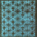 Square Oriental Light Blue Industrial Rug, urb3248lblu