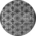 Round Oriental Gray Industrial Rug, urb3248gry