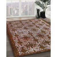 Mid-Century Modern Red Brown Oriental Rug, urb3248