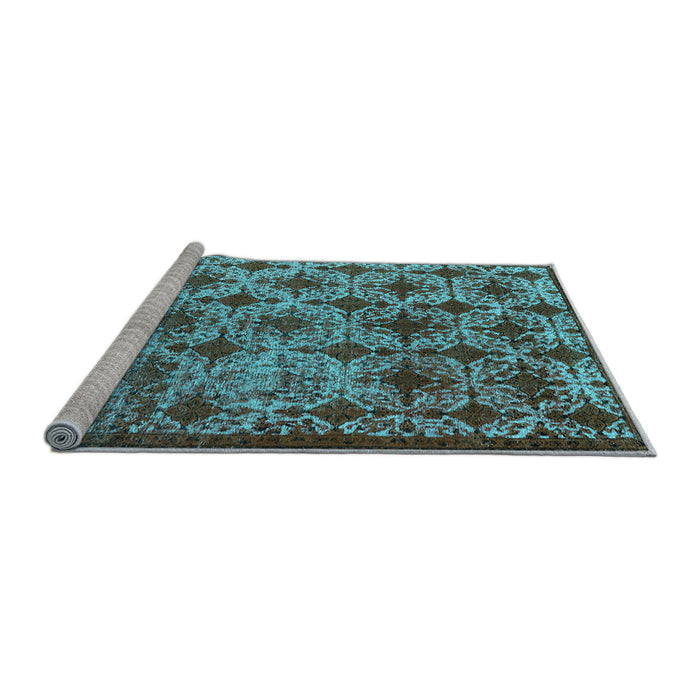 Sideview of Machine Washable Oriental Light Blue Industrial Rug, wshurb3248lblu