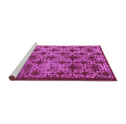 Sideview of Machine Washable Oriental Pink Industrial Rug, wshurb3248pnk