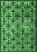 Machine Washable Oriental Emerald Green Industrial Area Rugs, wshurb3248emgrn