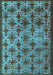 Machine Washable Oriental Light Blue Industrial Rug, wshurb3248lblu