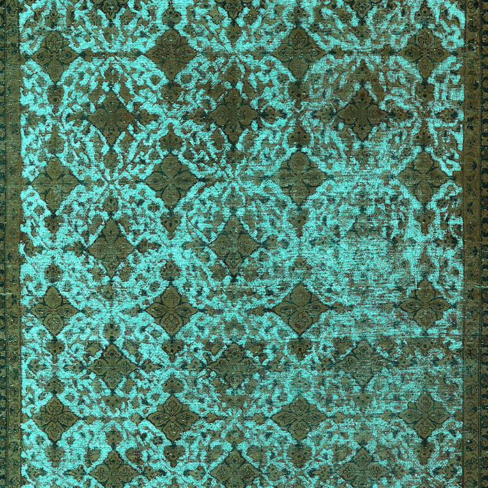 Machine Washable Oriental Turquoise Industrial Area Rugs, wshurb3248turq