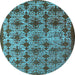 Round Oriental Light Blue Industrial Rug, urb3248lblu