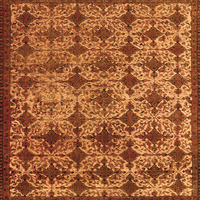 Square Oriental Orange Industrial Rug, urb3248org