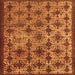 Square Oriental Orange Industrial Rug, urb3248org