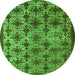 Round Oriental Green Industrial Rug, urb3248grn