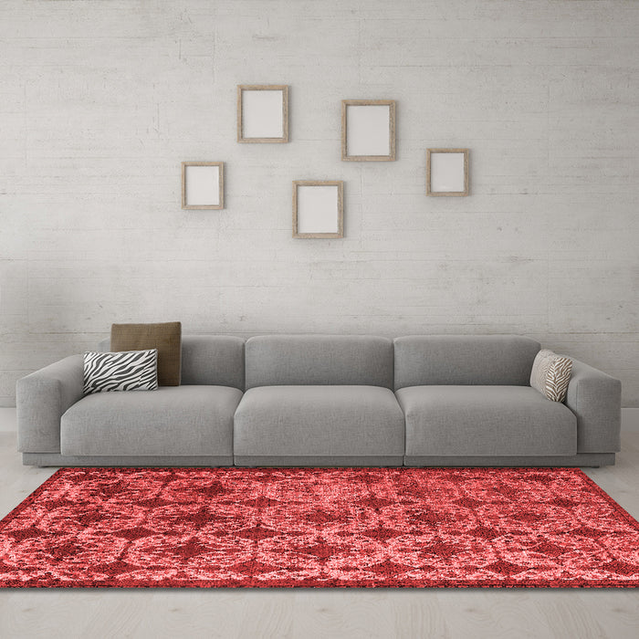 Industrial Red Washable Rugs