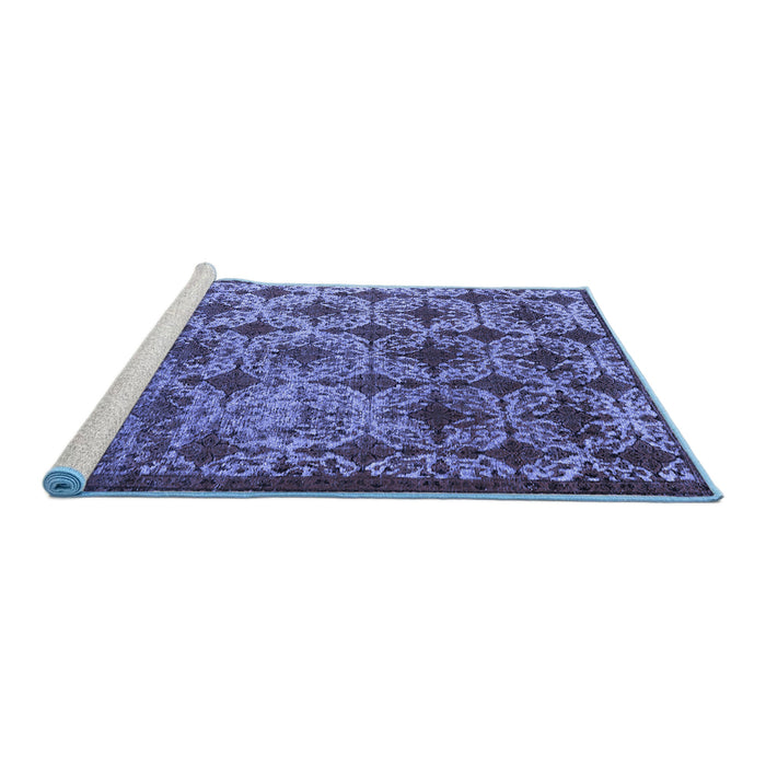 Sideview of Machine Washable Oriental Blue Industrial Rug, wshurb3248blu