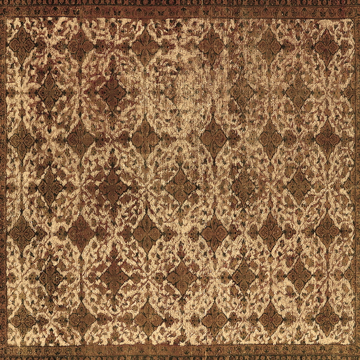 Square Machine Washable Oriental Brown Industrial Rug, wshurb3248brn