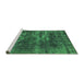 Sideview of Machine Washable Oriental Green Industrial Area Rugs, wshurb3249grn