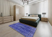 Machine Washable Industrial Modern Blue Rug in a Bedroom, wshurb3249