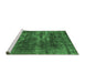 Sideview of Machine Washable Oriental Emerald Green Industrial Area Rugs, wshurb3249emgrn