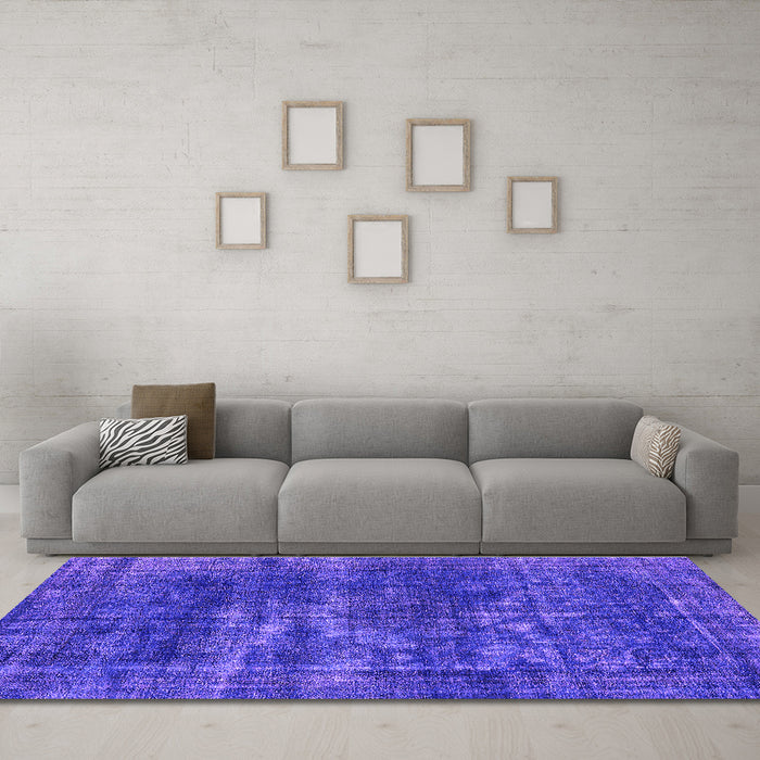 Machine Washable Oriental Purple Industrial Area Rugs in a Living Room, wshurb3249pur