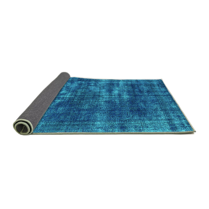 Sideview of Oriental Turquoise Industrial Rug, urb3249turq