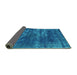 Sideview of Oriental Turquoise Industrial Rug, urb3249turq