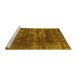 Sideview of Machine Washable Oriental Yellow Industrial Rug, wshurb3249yw