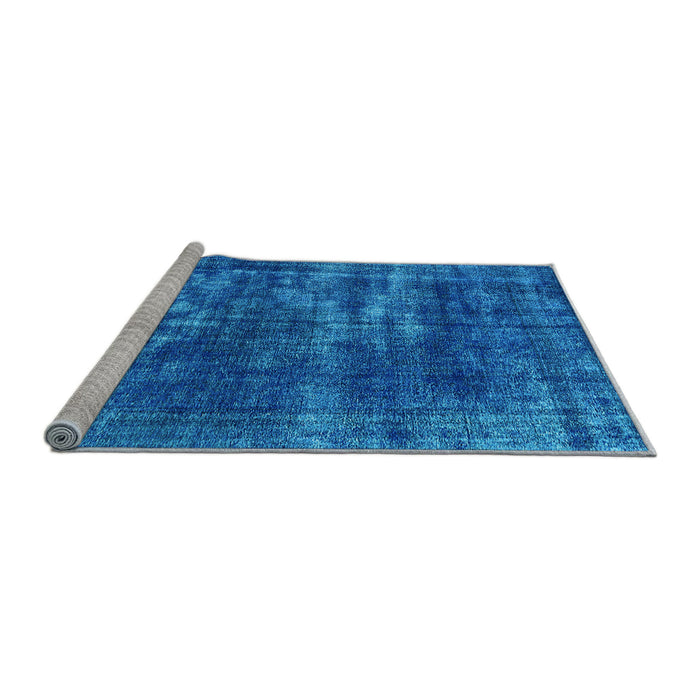 Sideview of Machine Washable Oriental Light Blue Industrial Rug, wshurb3249lblu