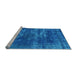 Sideview of Machine Washable Oriental Light Blue Industrial Rug, wshurb3249lblu