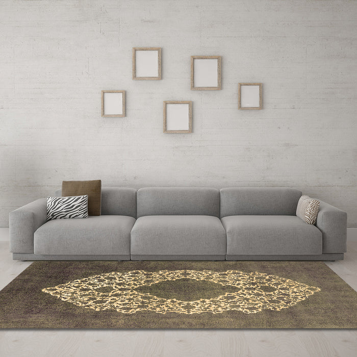 Machine Washable Oriental Brown Industrial Rug in a Living Room,, wshurb3250brn