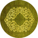 Round Oriental Yellow Industrial Rug, urb3250yw