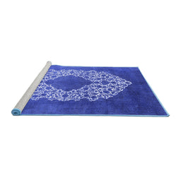 Sideview of Machine Washable Oriental Blue Industrial Rug, wshurb3250blu