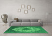 Machine Washable Oriental Green Industrial Area Rugs in a Living Room,, wshurb3250grn