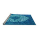 Sideview of Machine Washable Oriental Light Blue Industrial Rug, wshurb3250lblu