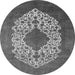 Round Machine Washable Oriental Gray Industrial Rug, wshurb3250gry