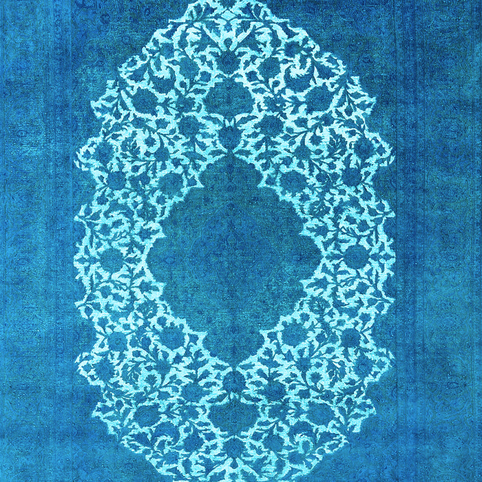 Machine Washable Oriental Light Blue Industrial Rug, wshurb3250lblu