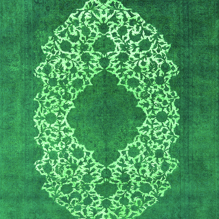 Machine Washable Oriental Green Industrial Area Rugs, wshurb3250grn