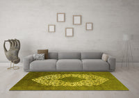 Machine Washable Oriental Yellow Industrial Rug, wshurb3250yw