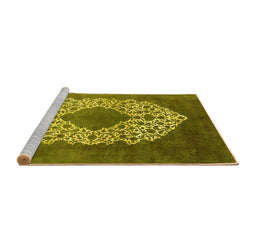 Sideview of Machine Washable Oriental Yellow Industrial Rug, wshurb3250yw